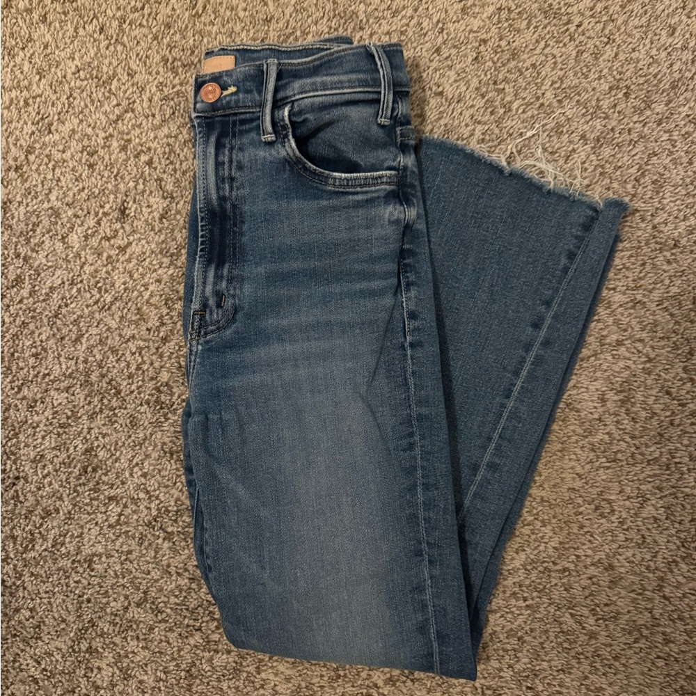 MOTHER Straight Leg Jeans in Medium Blue Wash